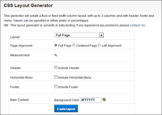 CSS Layout Generator – CSS Portal