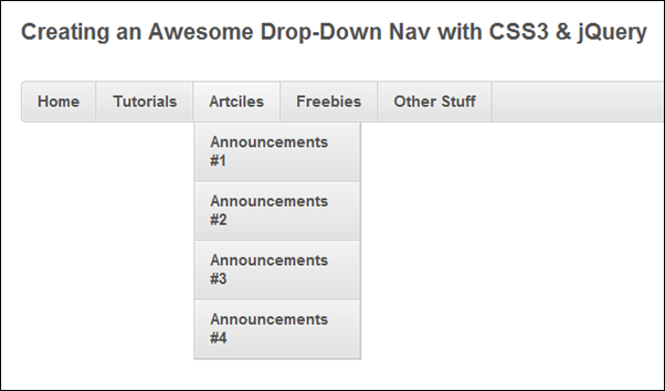 Creating an Awesome Drop-Down Nav with CSS3 & jQuery
