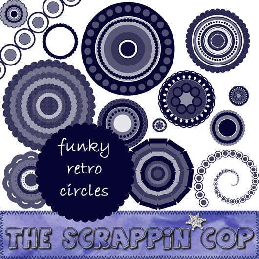 ScrappinCop Funky Retro Circle