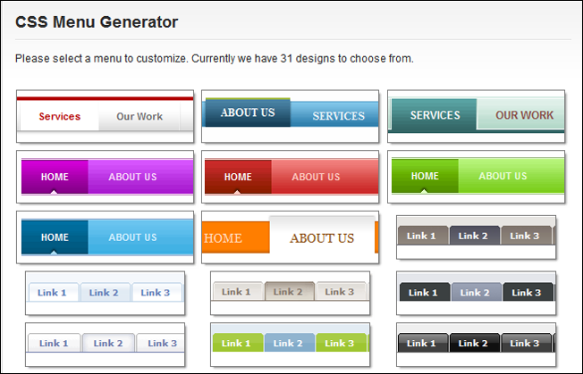 CSS Menu Generator by CSS Portal