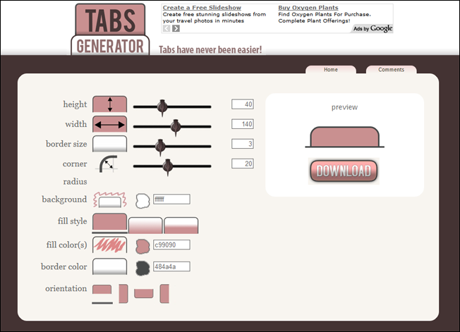 Tabs Generator