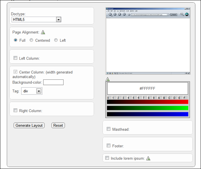 CSS Layout Generator