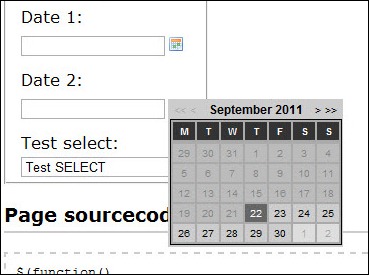 jQuery date picker plug-in