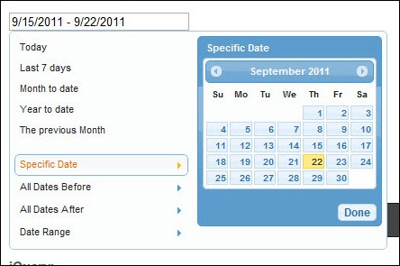 Date Range Picker using jQuery