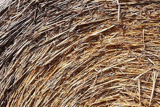 Closeup of hay bale